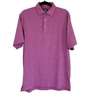 Footjoy Sz M Short Sleeve Performance Polo Striped Heritage Legends Tournament